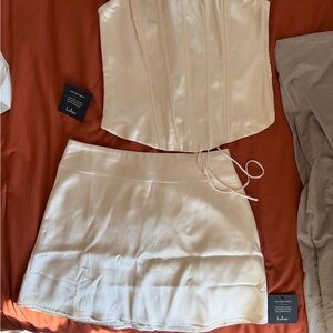 Lulu's Cream corset & mini skirt